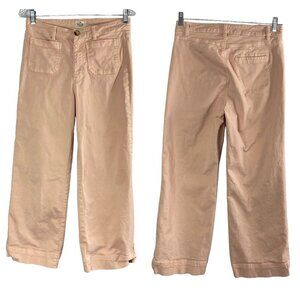 MARINE LAYER Women Wide Leg Pants Sz 6 Peach High Waist Cropped Jeans 30-2